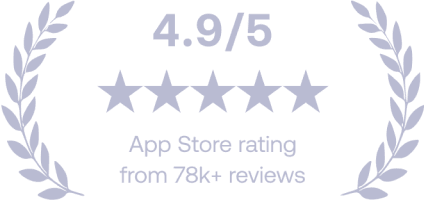 4.9/5 App Store rating from 78k+ reviews